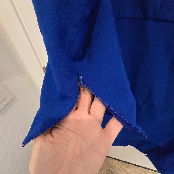 Sachin & Babi Blue Patrizia Bateau Asymmetrical Hem Midi Sheath Dress Size 14 - Picture 13 of 16